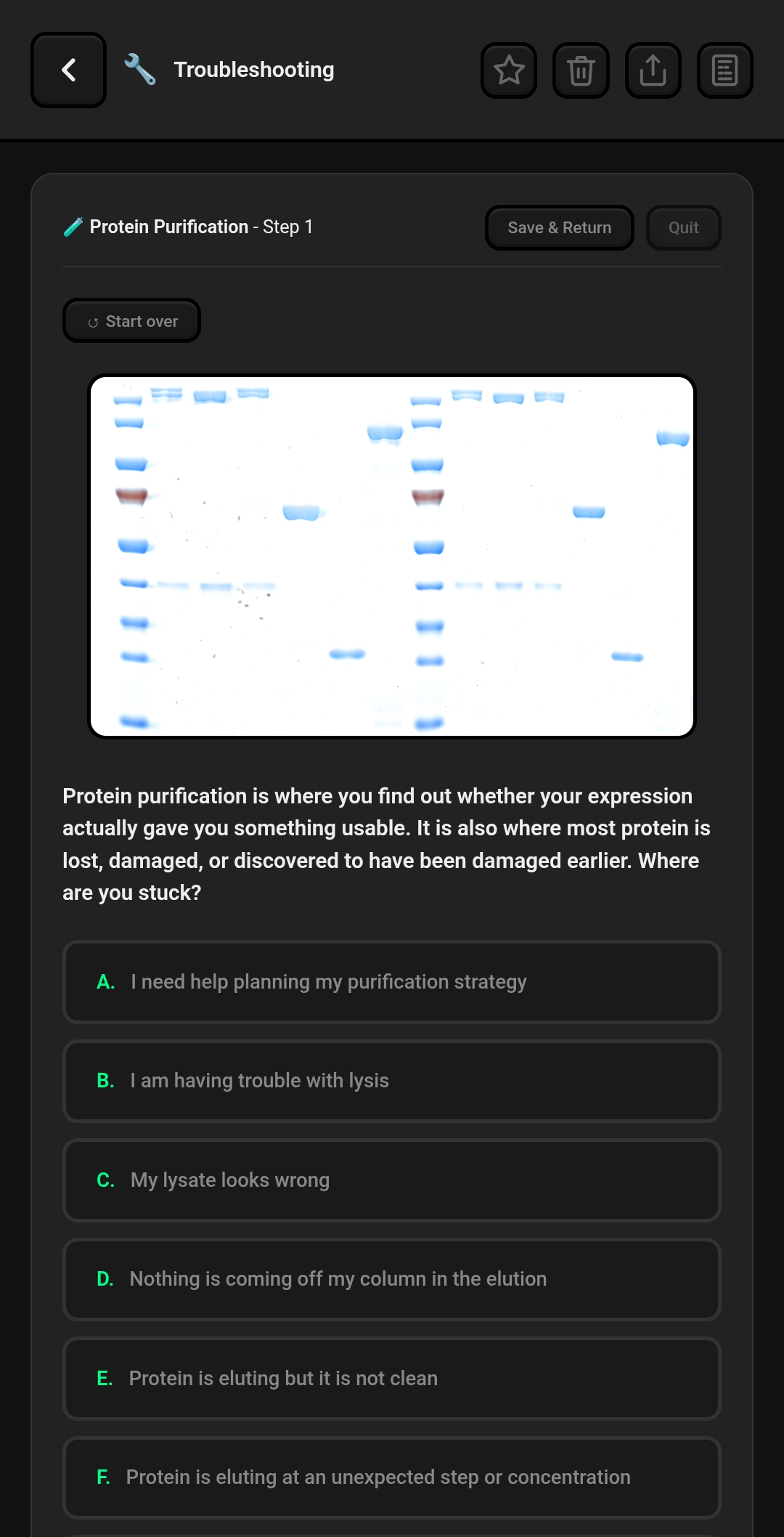 BenchCalc troubleshoot gel